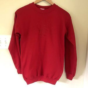 Vintage Tultex Wisconsin Embroidered Sweatshirt, Cardinal Red, Size XL (18-20)